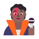 Microsoft(Windows) Singer: Medium-Dark Skin Tone Emoji