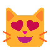 Microsoft(Windows) Smiling Cat With Heart-Eyes Emoji