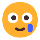 Microsoft(Windows) Smiling Face With Tear Emoji