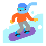 Microsoft(Windows) Snowboarder: Dark Skin Tone Emoji