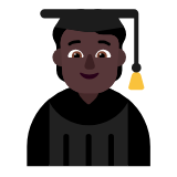 Microsoft(Windows) Student: Dark Skin Tone Emoji