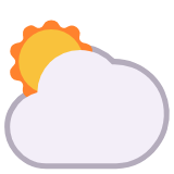 Microsoft(Windows) Sun Behind Large Cloud Emoji