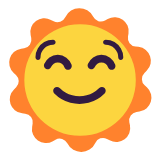 Microsoft(Windows) Sun With Face Emoji