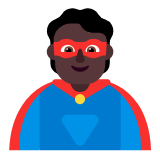 Microsoft(Windows) Superhero: Dark Skin Tone Emoji