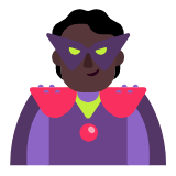 Microsoft(Windows) Supervillain: Dark Skin Tone Emoji