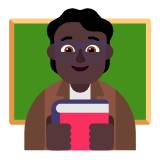 Microsoft(Windows) Teacher: Dark Skin Tone Emoji