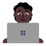 Microsoft(Windows) Technologist: Dark Skin Tone Emoji