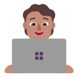 Microsoft(Windows) Technologist: Medium Skin Tone Emoji