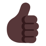 Microsoft(Windows) Thumbs Up: Dark Skin Tone Emoji