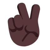 Microsoft(Windows) Victory Hand: Dark Skin Tone Emoji