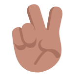 Microsoft(Windows) Victory Hand: Medium Skin Tone Emoji