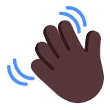 Microsoft(Windows) Waving Hand: Dark Skin Tone Emoji