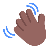 Microsoft(Windows) Waving Hand: Medium-Dark Skin Tone Emoji