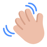 Microsoft(Windows) Waving Hand: Medium-Light Skin Tone Emoji