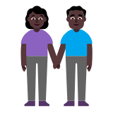 Microsoft(Windows) Woman And Man Holding Hands: Dark Skin Tone Emoji