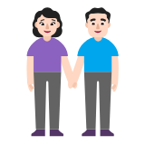 Microsoft(Windows) Woman And Man Holding Hands: Light Skin Tone Emoji