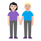 Microsoft(Windows) Woman And Man Holding Hands: Light Skin Tone, Medium-Light Skin Tone Emoji