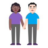 Microsoft(Windows) Woman And Man Holding Hands: Medium-Dark Skin Tone, Light Skin Tone Emoji