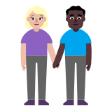 Microsoft(Windows) Woman And Man Holding Hands: Medium-Light Skin Tone, Dark Skin Tone Emoji