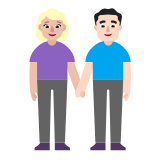 Microsoft(Windows) Woman And Man Holding Hands: Medium-Light Skin Tone, Light Skin Tone Emoji