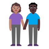 Microsoft(Windows) Woman And Man Holding Hands: Medium Skin Tone, Dark Skin Tone Emoji