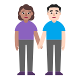 Microsoft(Windows) Woman And Man Holding Hands: Medium Skin Tone, Light Skin Tone Emoji