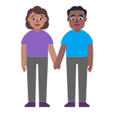 Microsoft(Windows) Woman And Man Holding Hands: Medium Skin Tone, Medium-Dark Skin Tone Emoji