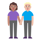 Microsoft(Windows) Woman And Man Holding Hands: Medium Skin Tone, Medium-Light Skin Tone Emoji