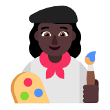 Microsoft(Windows) Woman Artist: Dark Skin Tone Emoji