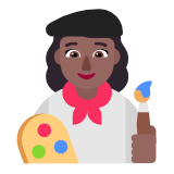 Microsoft(Windows) Woman Artist: Medium-Dark Skin Tone Emoji