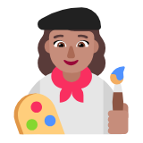 Microsoft(Windows) Woman Artist: Medium Skin Tone Emoji