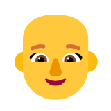 Microsoft(Windows) Woman: Bald Emoji