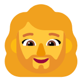 Microsoft(Windows) Woman: Beard Emoji