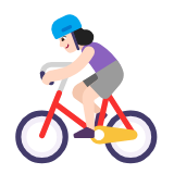 Microsoft(Windows) Woman Biking: Light Skin Tone Emoji