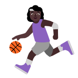 Microsoft(Windows) Woman Bouncing Ball: Dark Skin Tone Emoji