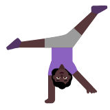 Microsoft(Windows) Woman Cartwheeling: Dark Skin Tone Emoji