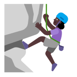 Microsoft(Windows) Woman Climbing: Dark Skin Tone Emoji