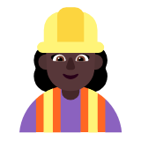 Microsoft(Windows) Woman Construction Worker: Dark Skin Tone Emoji