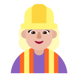 Microsoft(Windows) Woman Construction Worker: Medium-Light Skin Tone Emoji