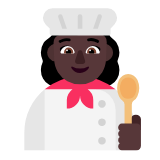 Microsoft(Windows) Woman Cook: Dark Skin Tone Emoji