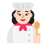 Microsoft(Windows) Woman Cook: Light Skin Tone Emoji