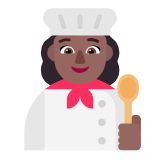 Microsoft(Windows) Woman Cook: Medium-Dark Skin Tone Emoji