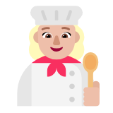 Microsoft(Windows) Woman Cook: Medium-Light Skin Tone Emoji