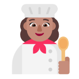 Microsoft(Windows) Woman Cook: Medium Skin Tone Emoji