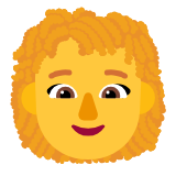 Microsoft(Windows) Woman: Curly Hair Emoji