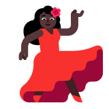 Microsoft(Windows) Woman Dancing: Dark Skin Tone Emoji