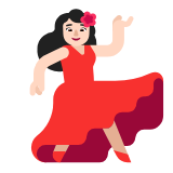 Microsoft(Windows) Woman Dancing: Light Skin Tone Emoji