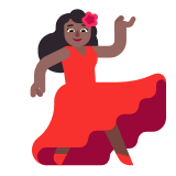 Microsoft(Windows) Woman Dancing: Medium-Dark Skin Tone Emoji