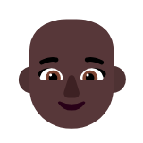 Microsoft(Windows) Woman: Dark Skin Tone, Bald Emoji