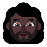 Microsoft(Windows) Woman: Dark Skin Tone, Beard Emoji